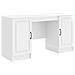 Scrivania Bianco Lucido 142,5 x 50 x 75 cm Legno ingegnerizzato - Foto miniatura 1