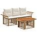 Set Divano da Giardino 4 pz Naturale e Bianco Crema polyrattan - Foto miniatura 1