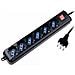 IUPS-PCP-16BK3 - Multipresa 6 Posti Italiana Bipasso con Interruttore Cavo 3m Nero - Foto miniatura 1