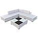 Set Divani da Giardino 6 pz con Cuscini in Polyrattan Bianco - Foto miniatura 3
