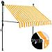 Tenda da Sole Retrattile Manuale LED 100 cm Bianca e Arancione - Foto miniatura 1