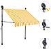 Tenda da Sole Retrattile Manuale LED 100 cm Bianca e Arancione - Foto miniatura 3