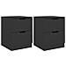 Comodini 2 pz Neri 40x40x50 cm in Legno Multistrato - Foto miniatura 2