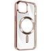 Cover Magsafe Per Iphone 15 Silicone Bordo Cromato Rosa - Foto miniatura 5