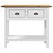Tavolo Consolle Bodo 90x34,5x73 Cm Legno Massello Pino Marrone - Foto miniatura 3