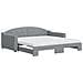 Divano Letto Estraibile Materassi Grigio Chiaro 100x200 Tessuto - Foto miniatura 1
