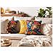 Set Di 2 Cuscini Protea Velluto 45 X 45 Cm Multicolore Trama Floreale - Foto miniatura 1