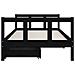 Giroletto per Bambini con Cassetti Nero 90x190 cm Massello Pino - Foto miniatura 2