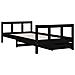 Giroletto per Bambini con Cassetti Nero 90x190 cm Massello Pino - Foto miniatura 3