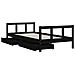 Giroletto per Bambini con Cassetti Nero 90x190 cm Massello Pino - Foto miniatura 4