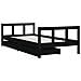 Giroletto per Bambini con Cassetti Nero 90x190 cm Massello Pino - Foto miniatura 9