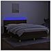 Letto a Molle Materasso e LED Marrone Scuro 140x200 cm Tessuto - Foto miniatura 8