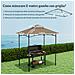 Copertura per Gazebo da Giardino per Barbecue 1.52x2.44 m a 2 Livelli in Poliestere 160gsm Cachi - Foto miniatura 3