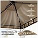Copertura per Gazebo da Giardino per Barbecue 1.52x2.44 m a 2 Livelli in Poliestere 160gsm Cachi - Foto miniatura 4