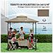 Copertura per Gazebo da Giardino per Barbecue 1.52x2.44 m a 2 Livelli in Poliestere 160gsm Cachi - Foto miniatura 5