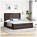 Struttura Letto Pouf Con Materasso 160x200 Cm In Tessuto - Foto miniatura 3