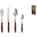 Servizio 24 posate Comptoir in acciaio inox manico in plastica colore rosso - Foto miniatura 1