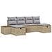Set di Divani da Giardino 6 Pezzi con Cuscini Beige Polyrattan - Foto miniatura 1