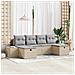 Set di Divani da Giardino 6 Pezzi con Cuscini Beige Polyrattan - Foto miniatura 2