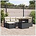 Set Divano Giardino da 7 Pezzi con Cuscini Nero Rattan Polimerico, Divano Giardino a 2 Posti con Cuscini Nero Rattan Polimerico - Foto miniatura 2