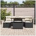 Set Divano Giardino da 7 Pezzi con Cuscini Nero Rattan Polimerico, Divano Giardino a 2 Posti con Cuscini Nero Rattan Polimerico - Foto miniatura 3