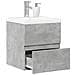 Set Mobili da Bagno 2 pz Grigio Cemento in Legno Multistrato - Foto miniatura 2