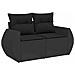 Set Divano da Giardino con cuscino 8 pcs Nero 90 x 55 x 71 cm - Foto miniatura 6