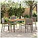 Sedie impilabili da giardino 4 pcs Grigio e Marrone - Foto miniatura 2