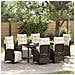 Set da Pranzo per Giardino 7 pcs Marrone Poly Rattan - Foto miniatura 2