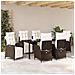 Set da Pranzo per Giardino 7 pcs Marrone Poly Rattan - Foto miniatura 4