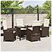 Set da Pranzo per Giardino 5 pcs Marrone polyrattan - Foto miniatura 4