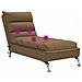 Chaise Longue Massaggi con Cuscini Marrone in Tessuto - Foto miniatura 7