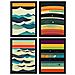 Set Di 4 Stampe Mare Posters In Stile Arte Astratta Illustrazioni E Manifesti Di Galassie Artistiche Moderne E A Colori Per L'interior Cornice Nera A4 - Foto miniatura 1