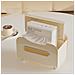 Porta Fazzoletti Multifunzionale Con Supporto Per Telefono E Contenitore - Elegante Dispenser In Abs Beige - Foto miniatura 2
