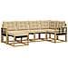 Set di divani da esterno con cuscino 6 pcs Bianco e Beige - Foto miniatura 1