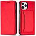 Custodia Magnetica Per Iphone 12 Pro Max, Portafoglio Per Carte, Supporto Per Carte, Rosso. - Foto miniatura 1