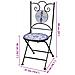 Sedie da Bistrot Pieghevoli 2 pz in Ceramica Blu e Bianco - Foto miniatura 2