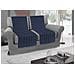 Copridivano A Fasce Trapuntate Proteggi Seduta Modello Stripe Colore Blu 3 Coppie Blu - Foto miniatura 1
