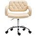 Sgabello Lavoro Dublin con Schienale in Similpelle Design Chesterfield - Sgabello Ufficio con Rotelle E Braccioli Regolabile in Altezza Crema - Foto miniatura 2