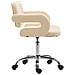 Sgabello Lavoro Dublin con Schienale in Similpelle Design Chesterfield - Sgabello Ufficio con Rotelle E Braccioli Regolabile in Altezza Crema - Foto miniatura 3