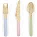 Partydeco - 18 Posate Di Legno Con Manico Color Pastello - Foto miniatura 1