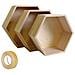 3 Scaffali Di Legno Esagono + Washi Tape Dorato 5 M - Foto miniatura 3