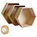 3 Scaffali Di Legno Esagono + Washi Tape Dorato 5 M - Foto miniatura 1
