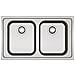 Rpx620 Lavello 86 Cm 2 Vasche Rapid Inox Satinato - Foto miniatura 1