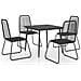 Set da Pranzo da Giardino 5 pz in Rattan PVC Nero - Foto miniatura 1