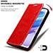 Custodia Compatibile Con Xiaomi Redmi 10x 5g In Rosso Mela - Coperchio Protettiva Con Chiusura Magnetica, Funzione Stand E Tasca Per Le Carte - Foto miniatura 7