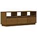 Mobile Tv Marrone Miele 140x37x35 Cm In Legno Massello Di Pino - Foto miniatura 1