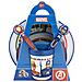 Set Pappa 5 Pezzi Rosso E Blu In Plastica Avengers Hulk Iron Man Captain America Captain Piatti Bicchiere Posate - Foto miniatura 3