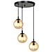 Lampada A Sospensione Cosmo - Nero, Grigio, Ambra - Acciaio Verniciato A Polvere, Vetro - 70x100x14 Cm - Foto miniatura 2
