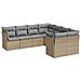 Set Divano da Giardino 8 pz con Cuscini Beige in Polyrattan - Foto miniatura 1